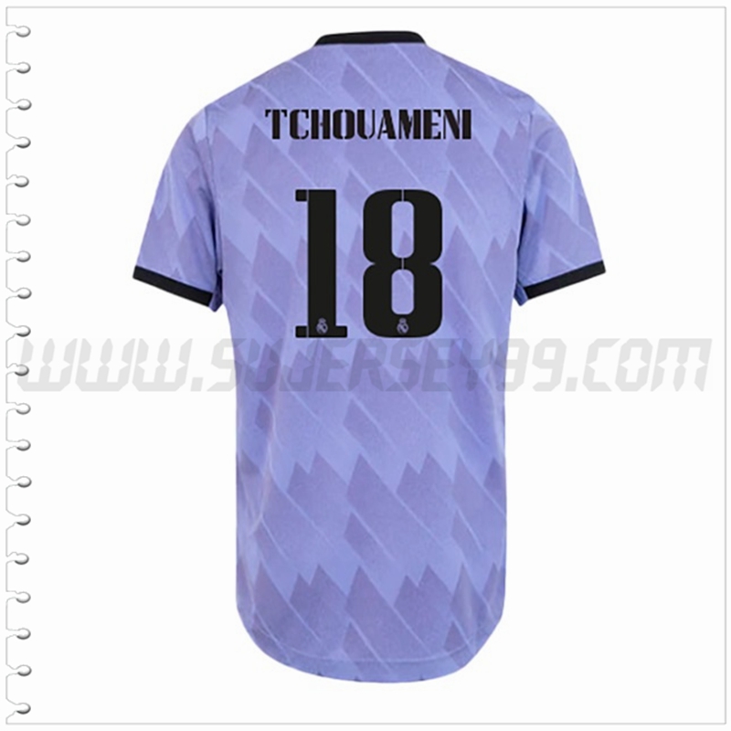 Segunda Camiseta Futbol Real Madrid TCHOUAMENI #18 2022 2023