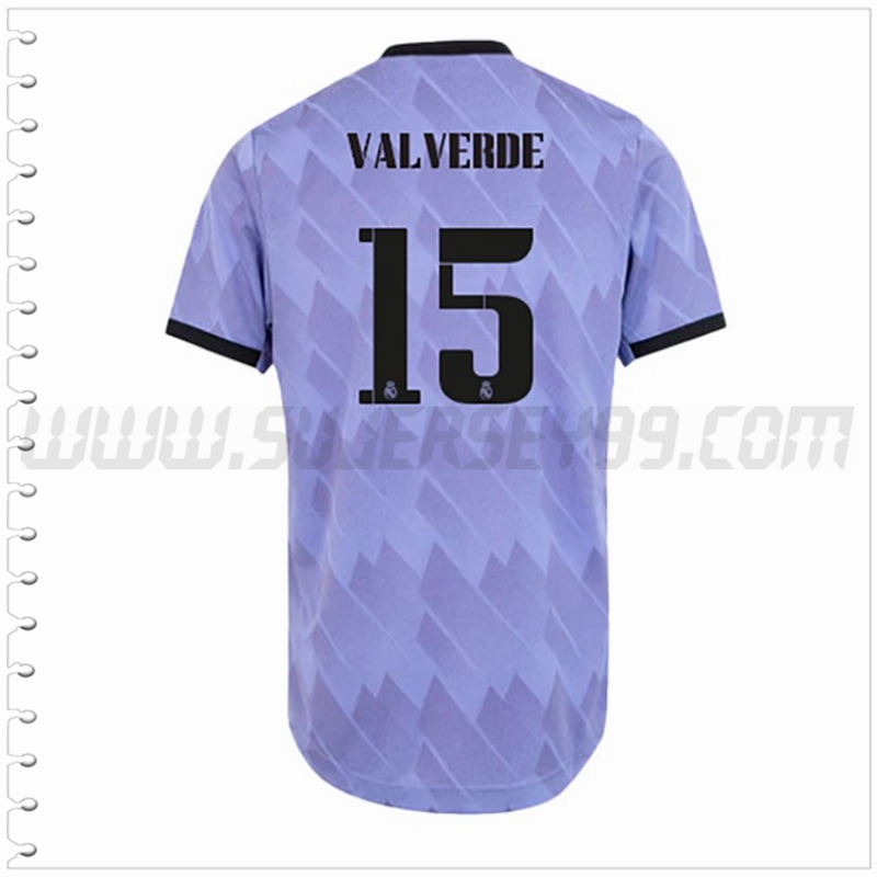 Segunda Camiseta Futbol Real Madrid VALVERDE #15 2022 2023