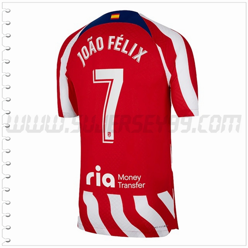 Primera Camiseta Futbol Atletico Madrid JOÃO FÉLIX #7 2022 2023