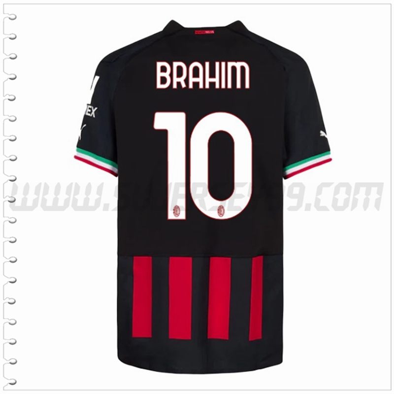 Primera Camiseta Futbol AC Milan BRAHIM #10 2022 2023