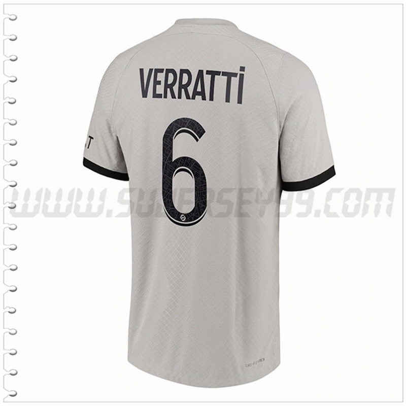 Segunda Camiseta Futbol PSG VERRATTI #6 2022 2023