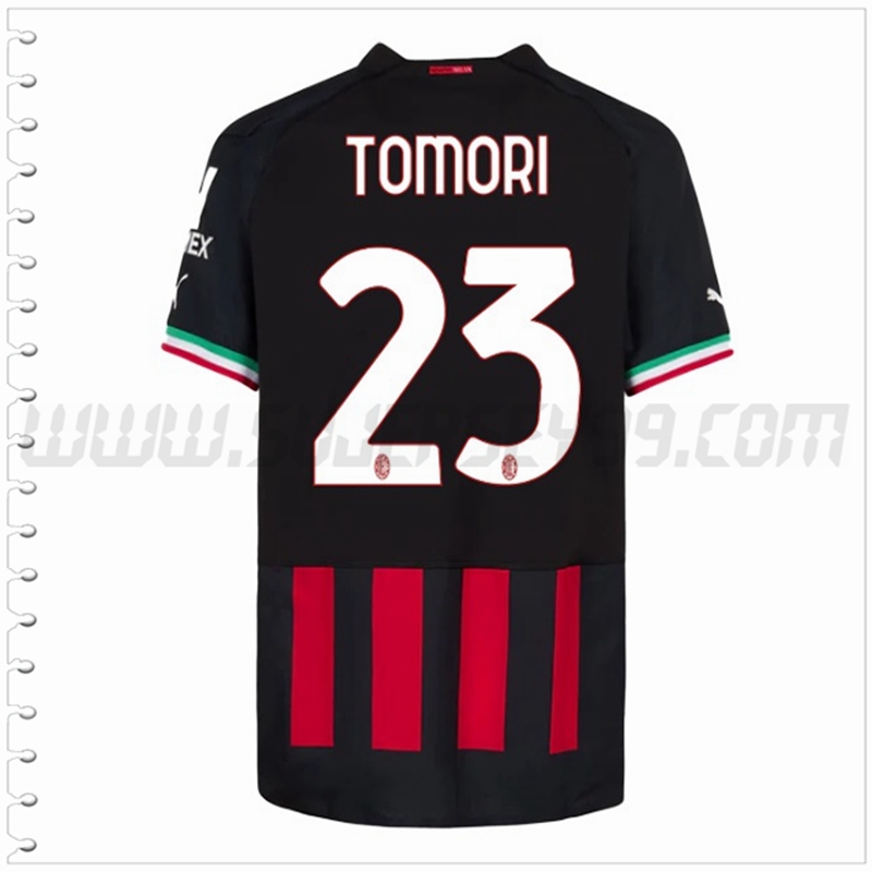 Primera Camiseta Futbol AC Milan TOMORI #23 2022 2023