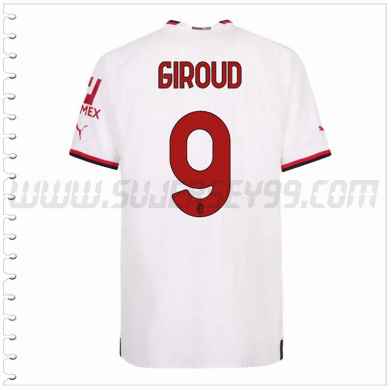 Segunda Camiseta Futbol AC Milan GIROUD #9 2022 2023