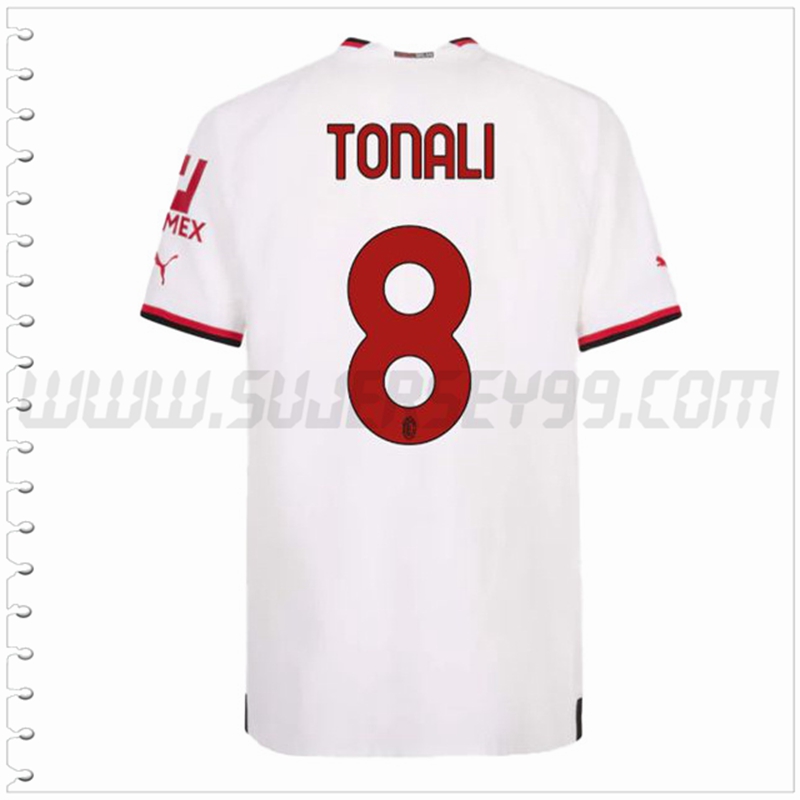 Segunda Camiseta Futbol AC Milan TONALI #8 2022 2023