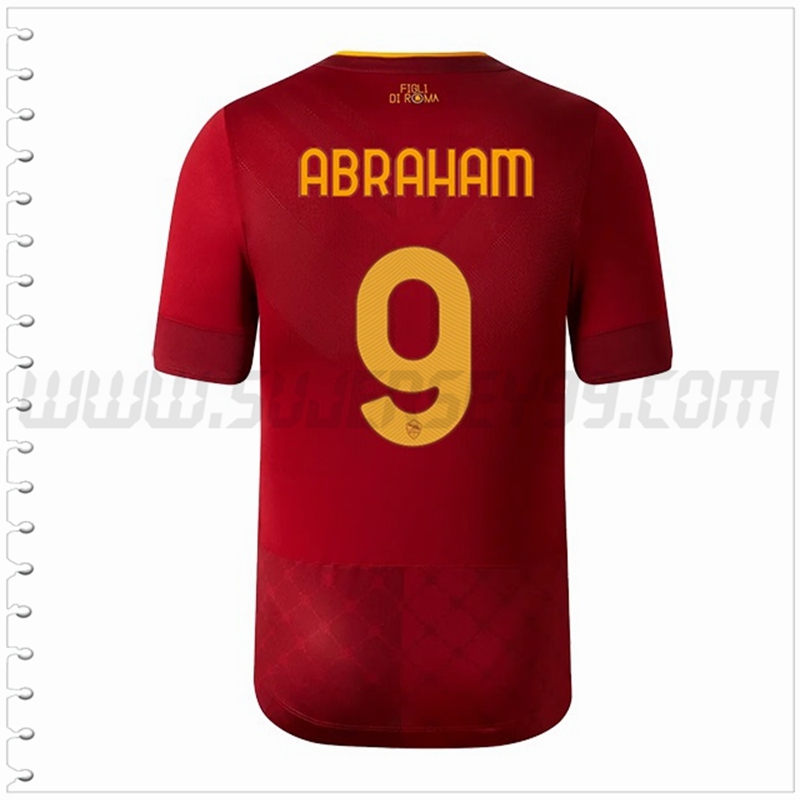 Primera Camiseta Futbol AS Roma ABRAHAM #9 2022 2023