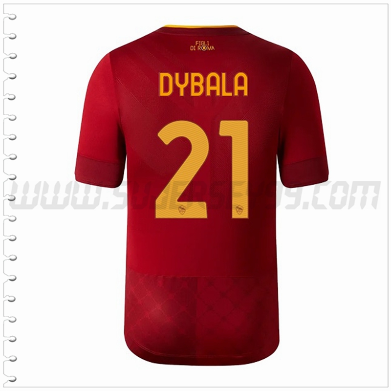 Primera Camiseta Futbol AS Roma DYBALA #21 2022 2023