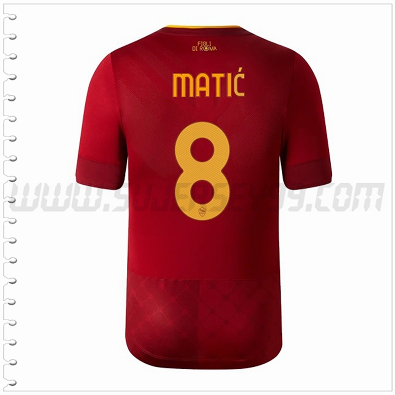 Primera Camiseta Futbol AS Roma MATIĆ #8 2022 2023