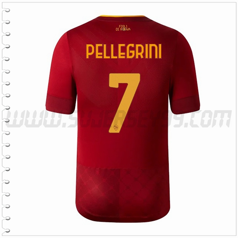 Primera Camiseta Futbol AS Roma PELLEGRINI #7 2022 2023