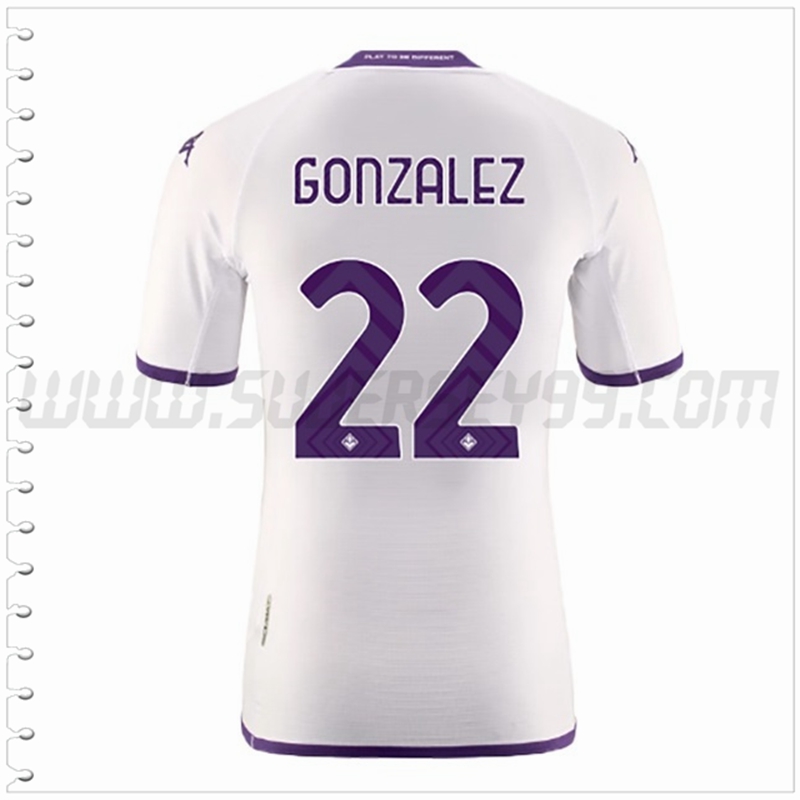 Segunda Camiseta Futbol ACF Fiorentina GONZALEZ #22 2022 2023