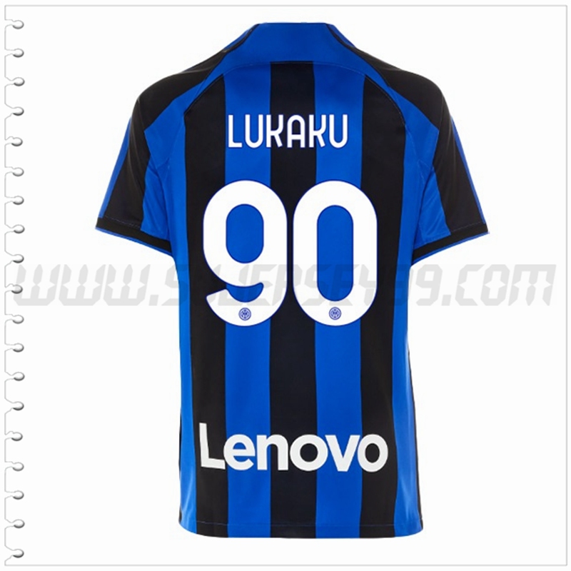 Primera Camiseta Futbol Inter Milan LUKAKU #90 2022 2023