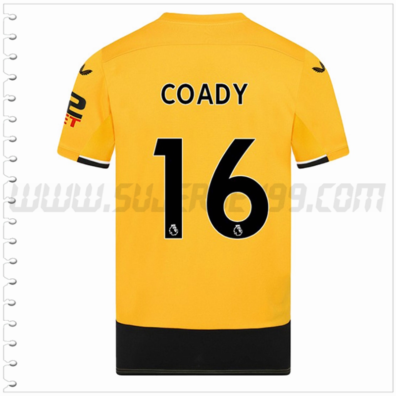 Primera Camiseta Futbol Wolves COADY #16 2022 2023