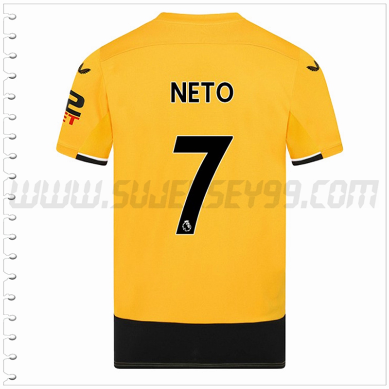 Primera Camiseta Futbol Wolves NETO #7 2022 2023