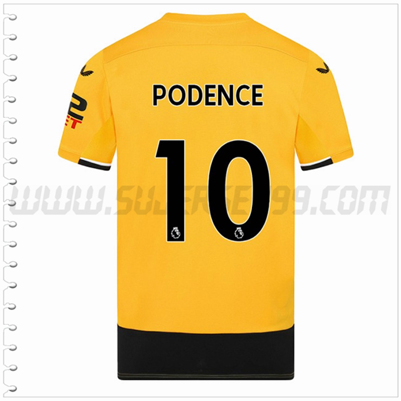 Primera Camiseta Futbol Wolves PODENCE #10 2022 2023