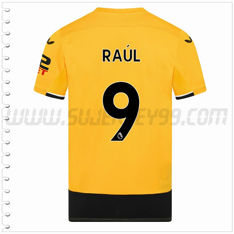 Primera Camiseta Futbol Wolves RAÚL #9 2022 2023