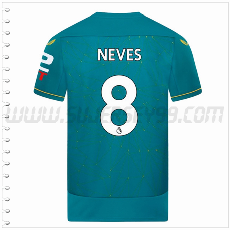 Segunda Camiseta Futbol Wolves NEVES #8 2022 2023