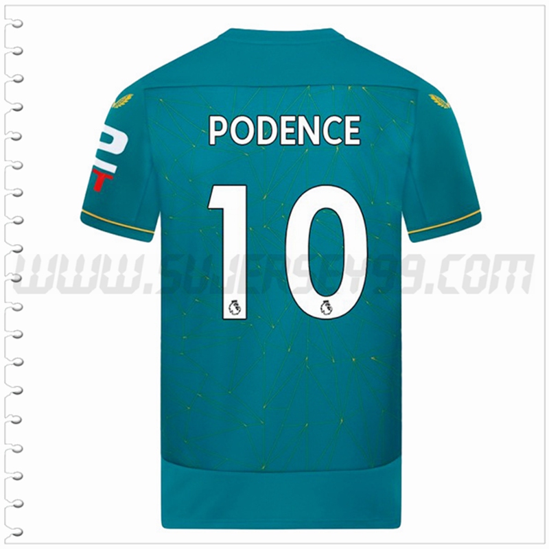 Segunda Camiseta Futbol Wolves PODENCE #10 2022 2023