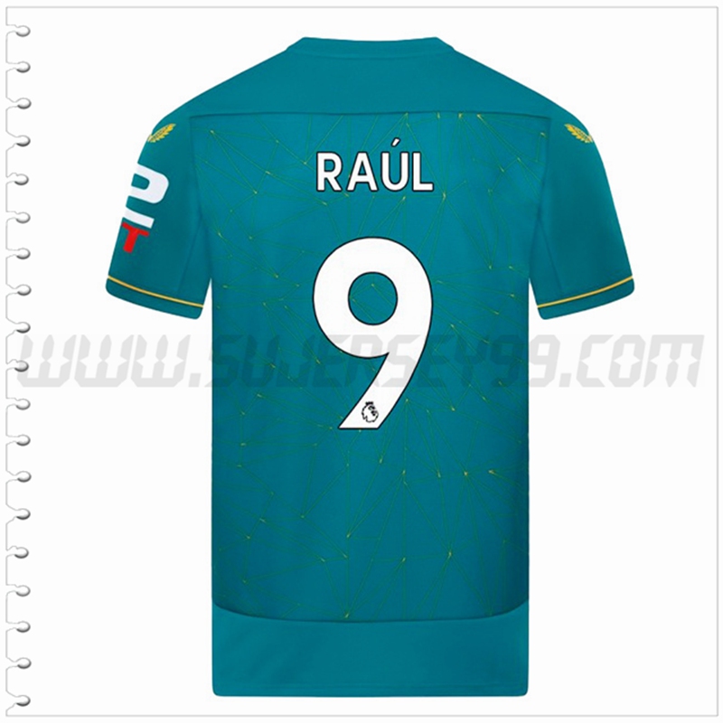 Segunda Camiseta Futbol Wolves RAÚL #9 2022 2023