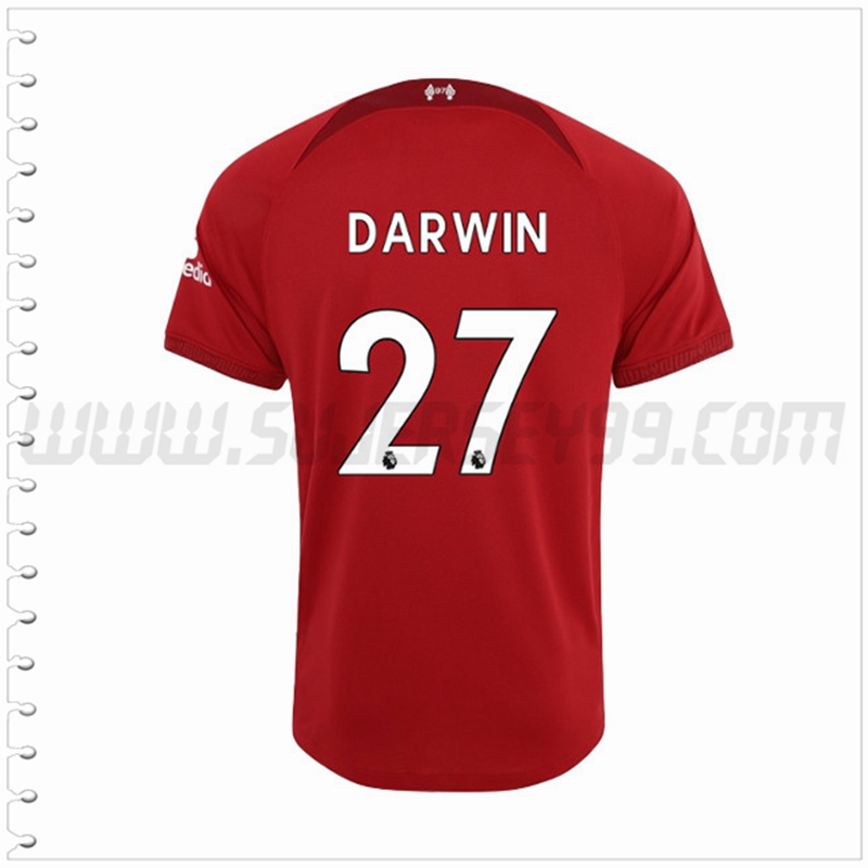 Primera Camiseta Futbol FC Liverpool DARWIN #27 2022 2023