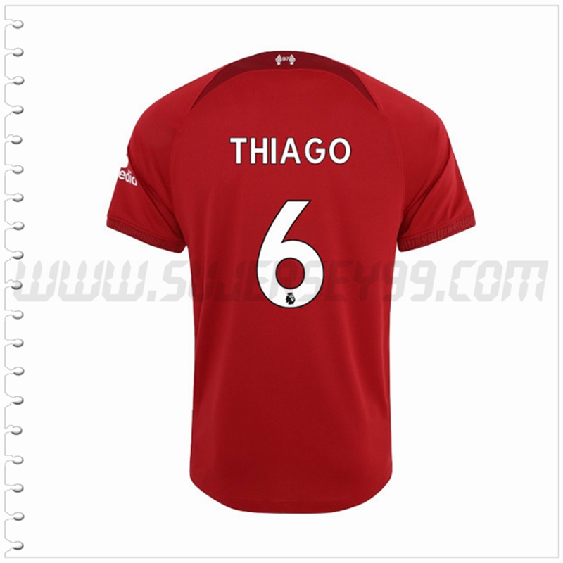 Primera Camiseta Futbol FC Liverpool THIAGO #6 2022 2023