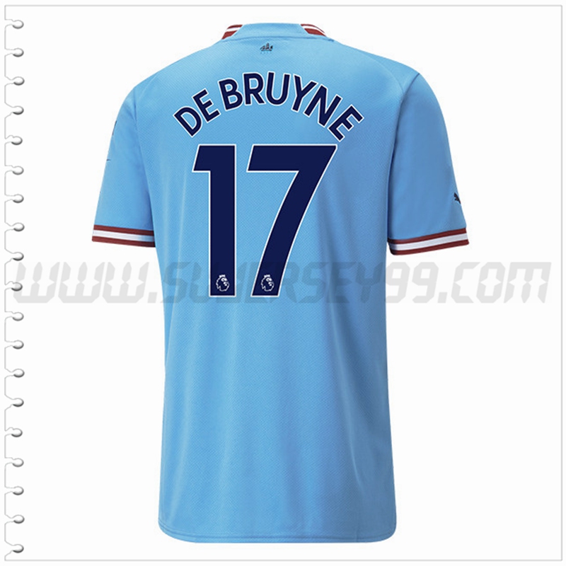 Primera Camiseta Futbol Manchester City DE BRUYNE #17 2022 2023