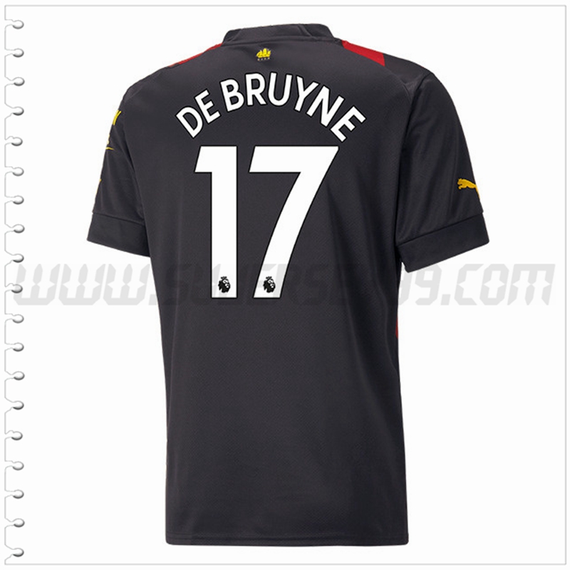 Segunda Camiseta Futbol Manchester City DE BRUYNE #17 2022 2023