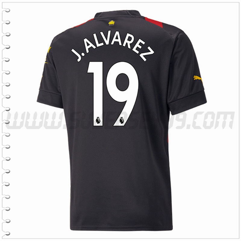 Segunda Camiseta Futbol Manchester City J.ALVAREZ #19 2022 2023