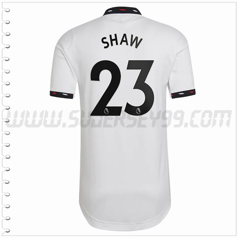 Segunda Camiseta Futbol Manchester United SHAW #23 2022 2023