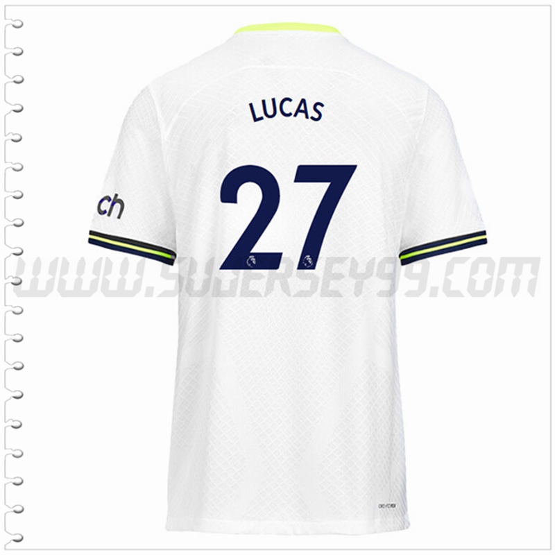 Primera Camiseta Futbol Tottenham Hotspurs LUCAS #27 2022 2023