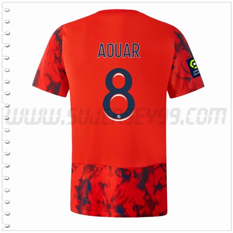 Segunda Camiseta Futbol Lyon OL AOUAR #8 2022 2023