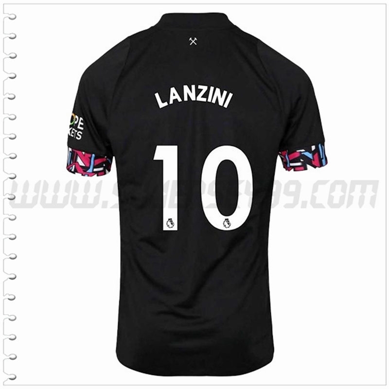 Segunda Camiseta Futbol West Ham LANZINI #10 2022 2023