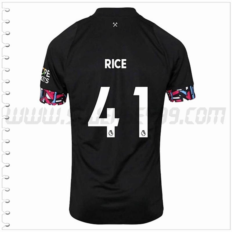 Segunda Camiseta Futbol West Ham RICE #41 2022 2023