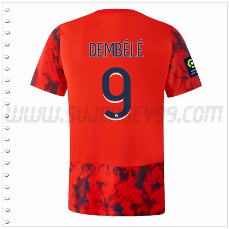 Segunda Camiseta Futbol Lyon OL DEMBÉLÉ #9 2022 2023