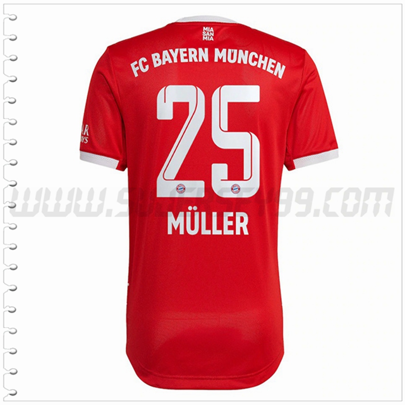 Primera Camiseta Futbol Bayern Munich MÜLLER #25 2022 2023