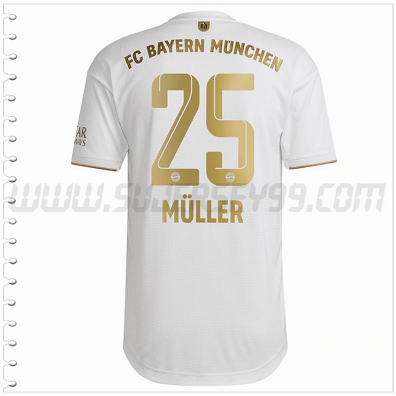 Segunda Camiseta Futbol Bayern Munich MÜLLER #25 2022 2023