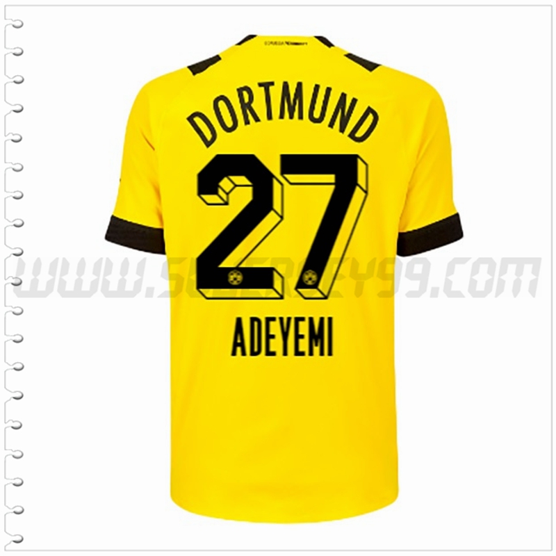 Primera Camiseta Futbol Dortmund BVB ADEYEMI #27 2022 2023