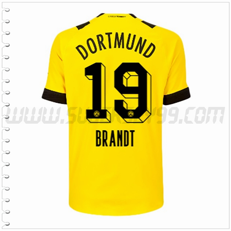 Primera Camiseta Futbol Dortmund BVB BRANDT #19 2022 2023