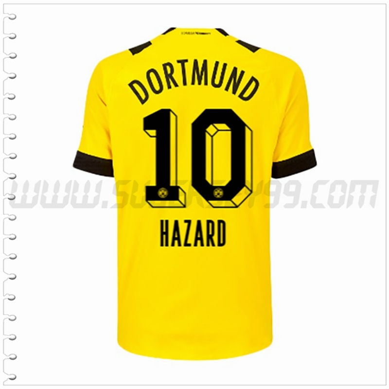 Primera Camiseta Futbol Dortmund BVB HAZARD #10 2022 2023