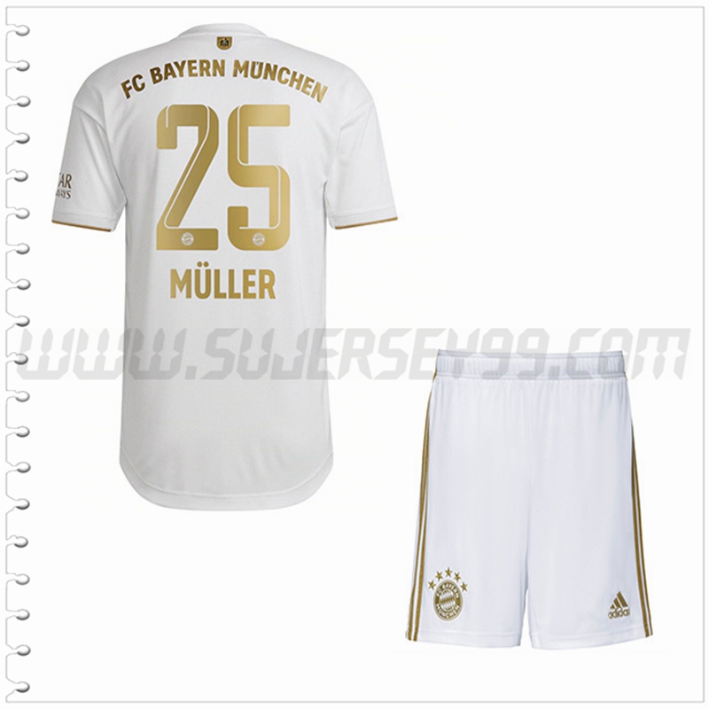 Equipacion del Bayern Munich MÜLLER #25 Ninos 2022 2023