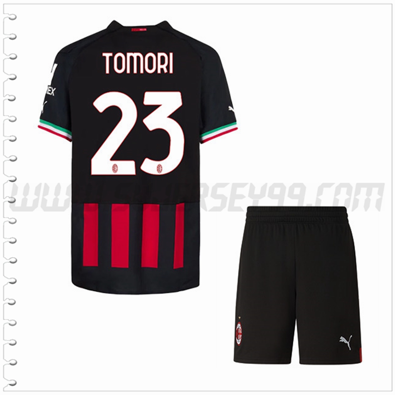 Equipacion del AC Milan TOMORI #23 Ninos 2022 2023