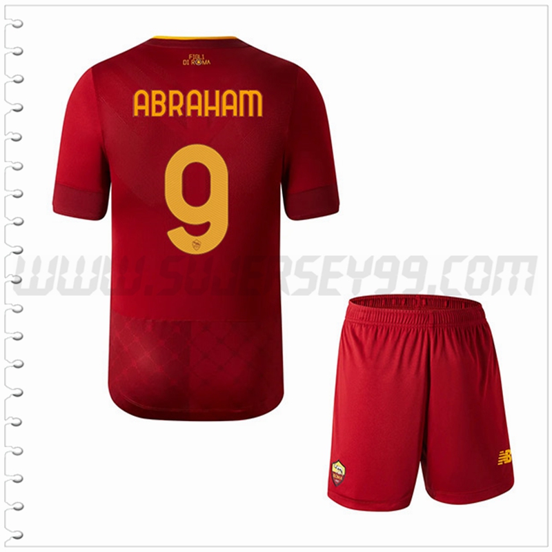 Equipacion del AS Roma ABRAHAM #9 Ninos 2022 2023