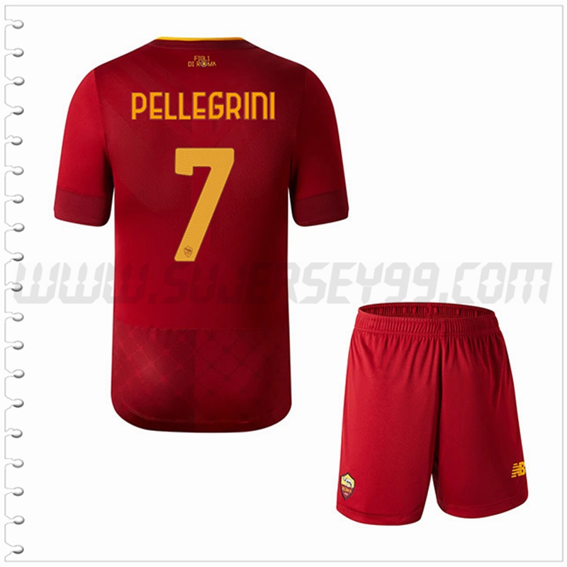 Equipacion del AS Roma PELLEGRINI #7 Ninos 2022 2023