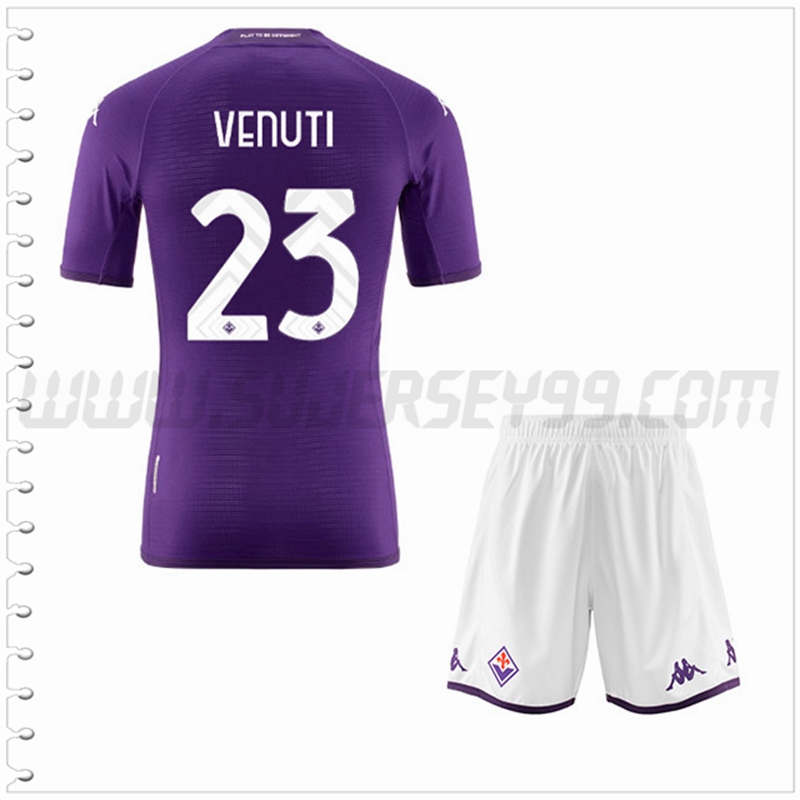 Equipacion del ACF Fiorentina VENUTI #23 Ninos 2022 2023