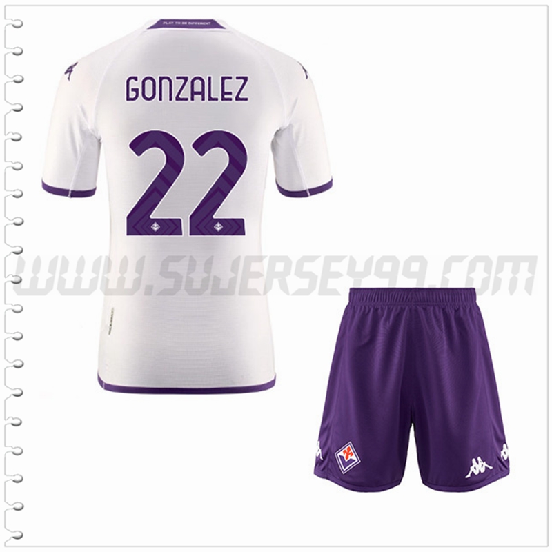 Equipacion del ACF Fiorentina GONZALEZ #22 Ninos 2022 2023