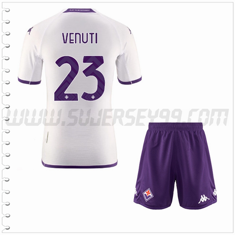 Equipacion del ACF Fiorentina VENUTI #23 Ninos 2022 2023