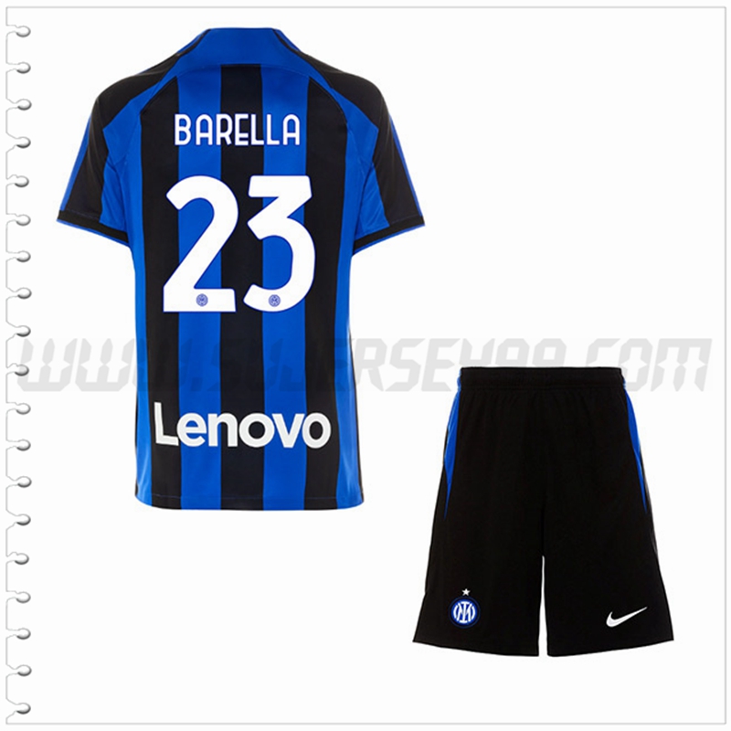 Equipacion del Inter Milan BARELLA #23 Ninos 2022 2023