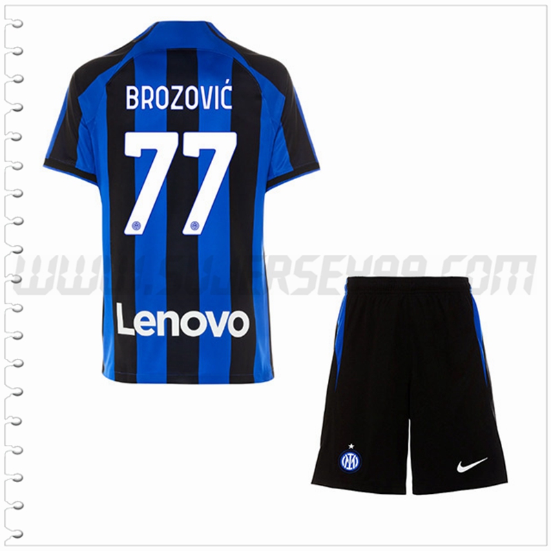 Equipacion del Inter Milan BROZOVIĆ #77 Ninos 2022 2023