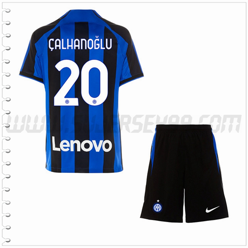 Equipacion del Inter Milan ÇALHANOĞLU #20 Ninos 2022 2023