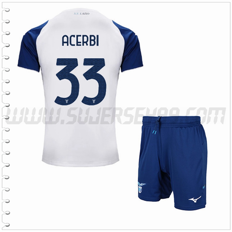 Equipacion del SS Lazio ACERBI #33 Ninos 2022 2023