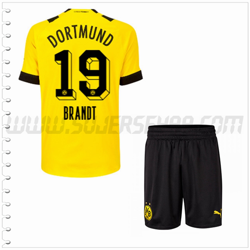 Equipacion del Dortmund BVB BRANDT #19 Ninos 2022 2023