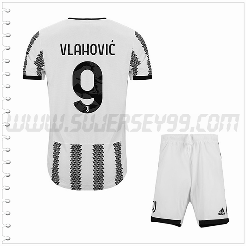 Equipacion del Juventus VLAHOVIĆ #9 Ninos 2022 2023